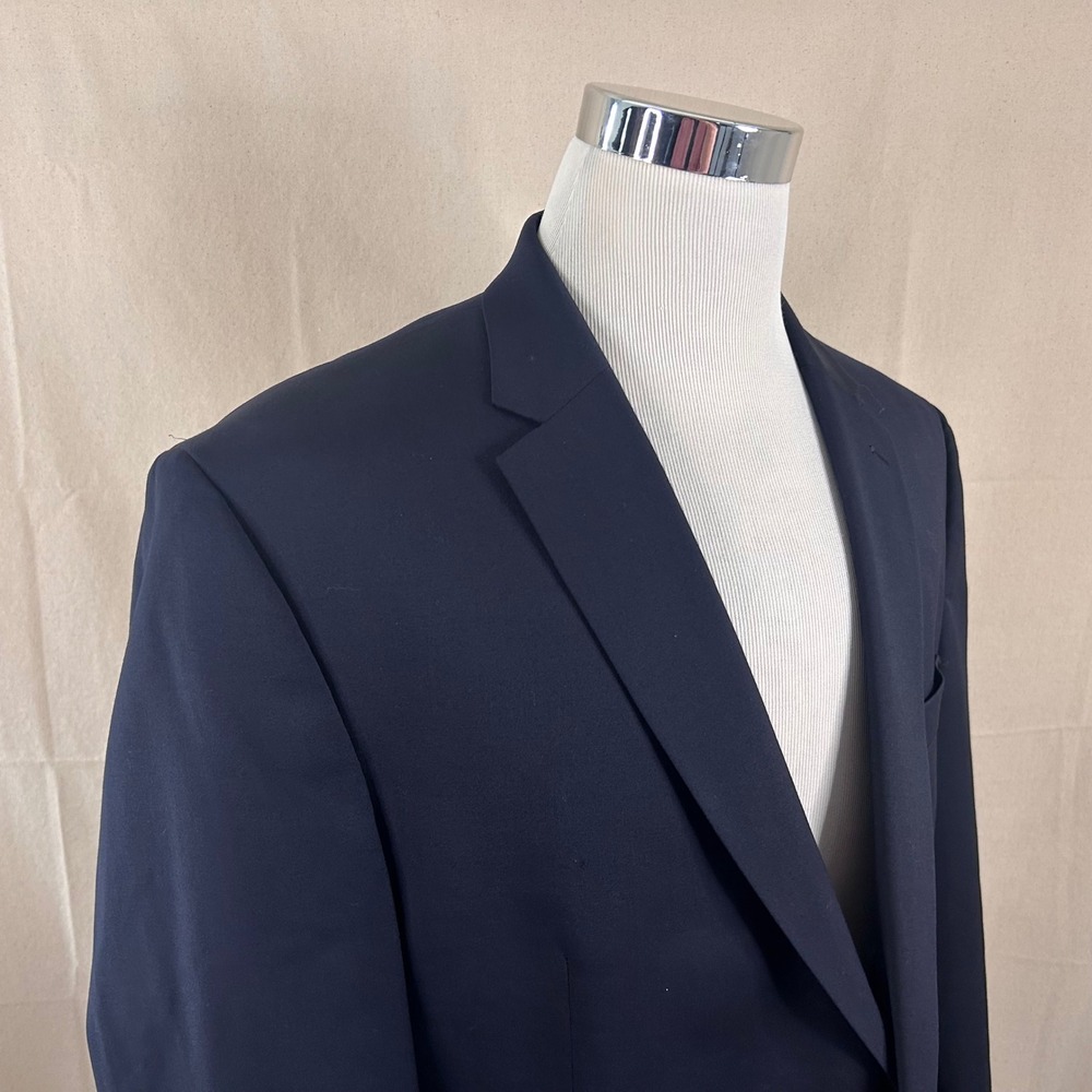 LRL Ralph Lauren 46R Sport 100% Wool Navy Solid Two Button Lined Vented Formal